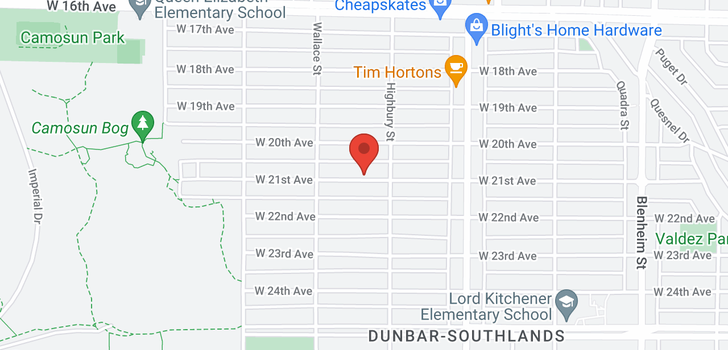 map of 3839 W 21ST AVENUE